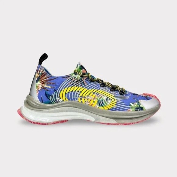 NIB Gucci Run floral technical knit fabric sneakers G 10 US 11 - Picture 1 of 8